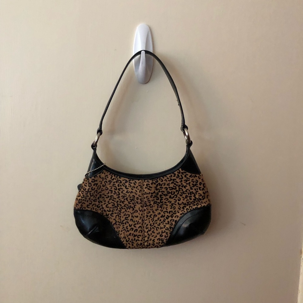 Amanda Smith leopard print pony hair purse